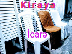 Oturacaq - stul icarəsi. Plastik stulların kirayəsi.