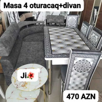 Kuxna üçün divan ve stol stul desti
